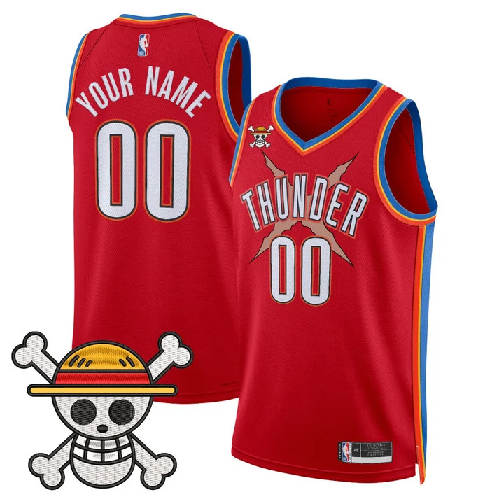Oklahoma City Thunder x One Piece Swingman Custom Jersey red