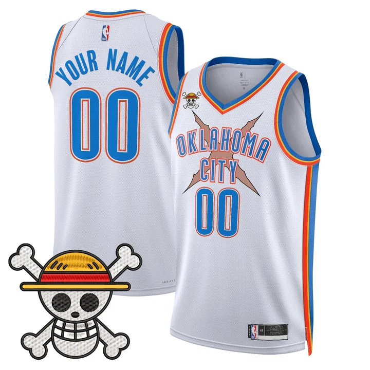 Oklahoma City Thunder x One Piece Swingman Custom Jersey white
