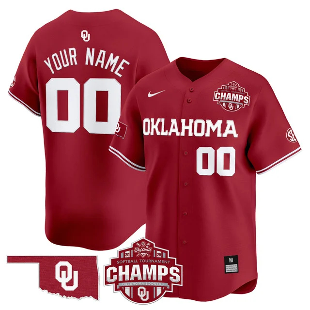 Oklahoma Sooners 2025 SEC Softball  Champions Patch Vapor Premier Limited Custom Jersey