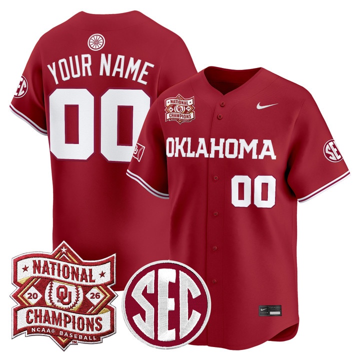 Oklahoma Sooners 2026 National Champions Patch Vapor Premier Limited Custom Jersey