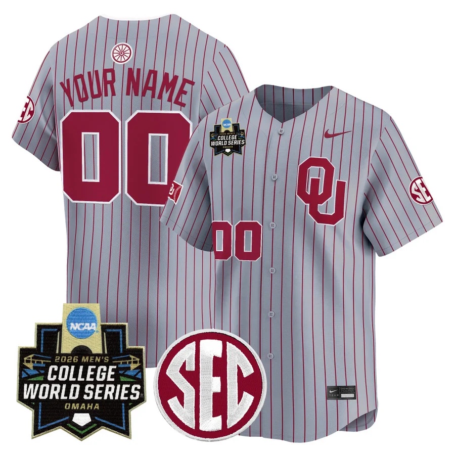 Oklahoma Sooners 2026 World Series Vapor Premier Limited Custom Jersey GRAY2