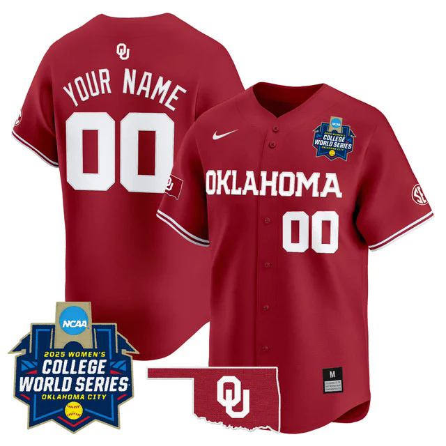 Oklahoma Sooners Softball 2025 World Series (WCWS) Vapor Premier Limited Custom Jersey.webp