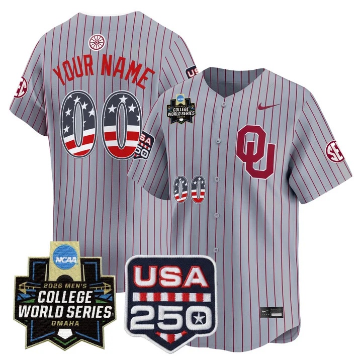 Oklahoma Sooners USA 250 Fourth of July Vapor Premier Limited Custom Jersey GRAY