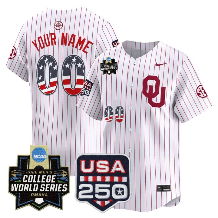 Oklahoma Sooners USA 250 Fourth of July Vapor Premier Limited Custom Jersey WHITE
