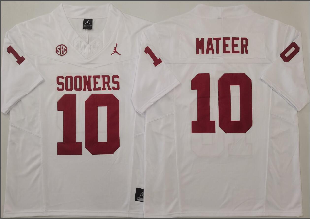 Oklahoma Sooners White #10 MATEER