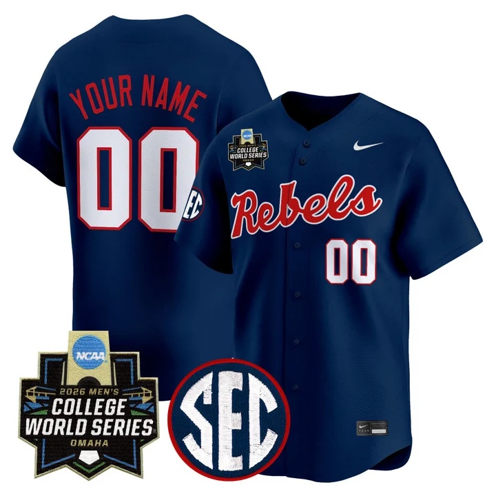 Ole Miss 2026 World Series Vapor Premier Limited Custom Jersey NAVY
