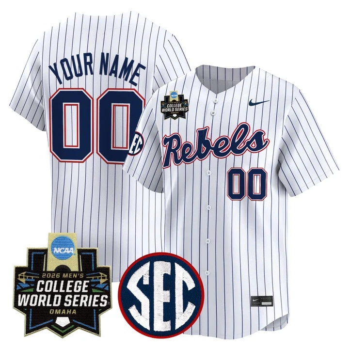 Ole Miss 2026 World Series Vapor Premier Limited Custom Jersey WHITE