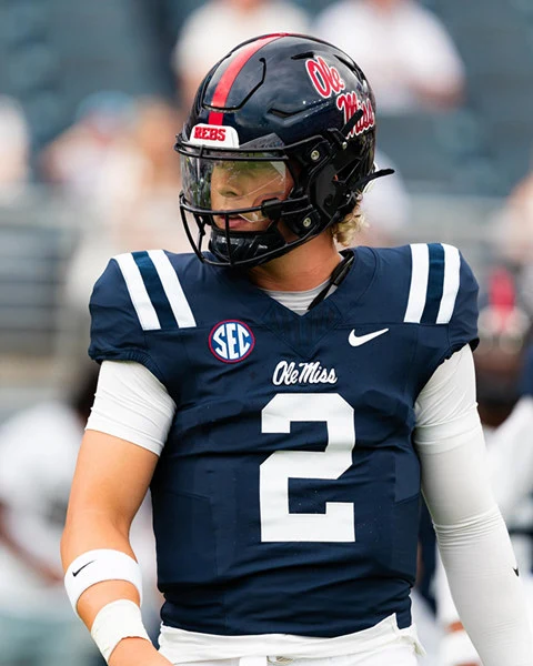 Ole Miss Rebels #2 Harrison Wallace III Navy College Football Game Jersey 