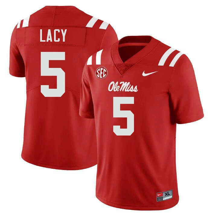 Ole Miss Rebels #5 Kewan Lacy Red College Football Game Jersey 