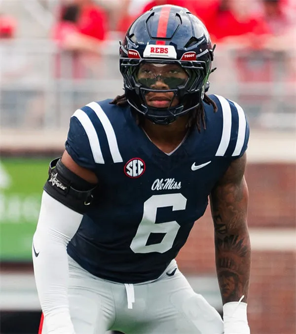 Ole Miss Rebels #6 TJ Dottery Navy College Football Game Jersey 