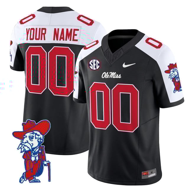 Ole Miss Rebels 2025 Vapor Limited Custom Jersey V2 black white