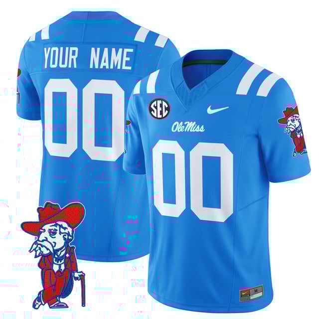 Ole Miss Rebels 2025 Vapor Limited Custom Jersey V2 blue