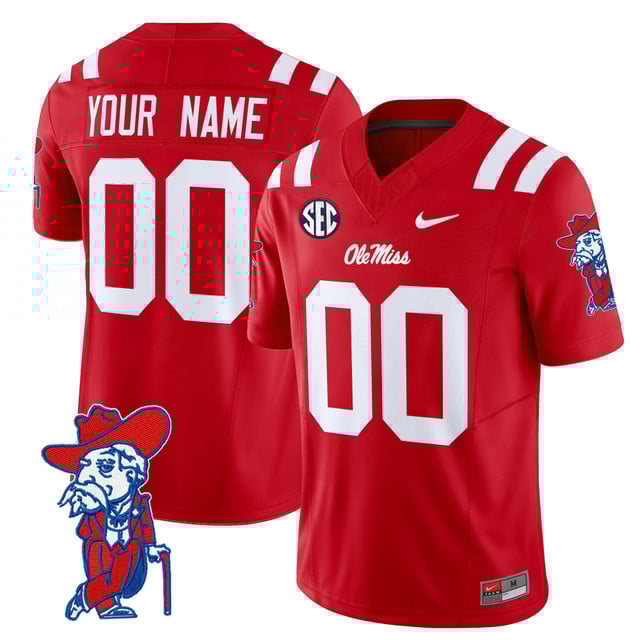 Ole Miss Rebels 2025 Vapor Limited Custom Jersey V2 red