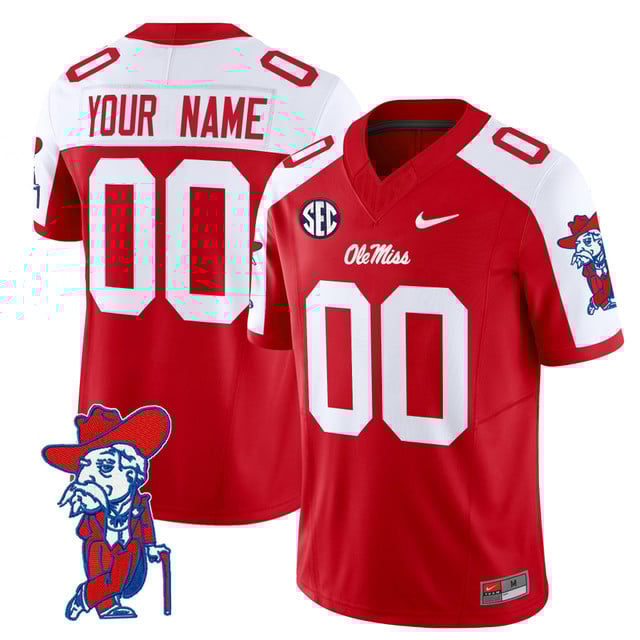Ole Miss Rebels 2025 Vapor Limited Custom Jersey V2 red white