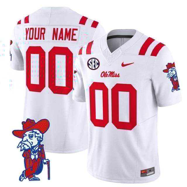 Ole Miss Rebels 2025 Vapor Limited Custom Jersey V2 white