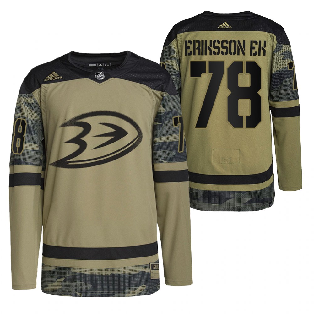 Olle Eriksson Ek Ducks Military Appreciation Jersey Camo Authentic Practice