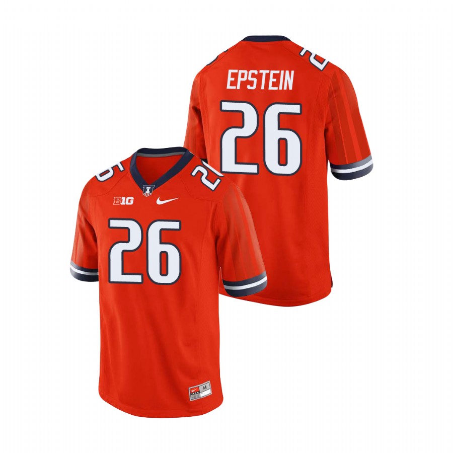 Orange Men's Illinois Fighting Illini Mike Epstein Replica Football Jersey
