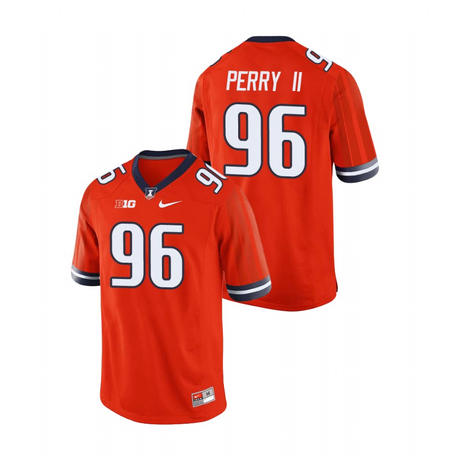 Orange Men's Illinois Fighting Illini Roderick Perry II Replica Football Jersey