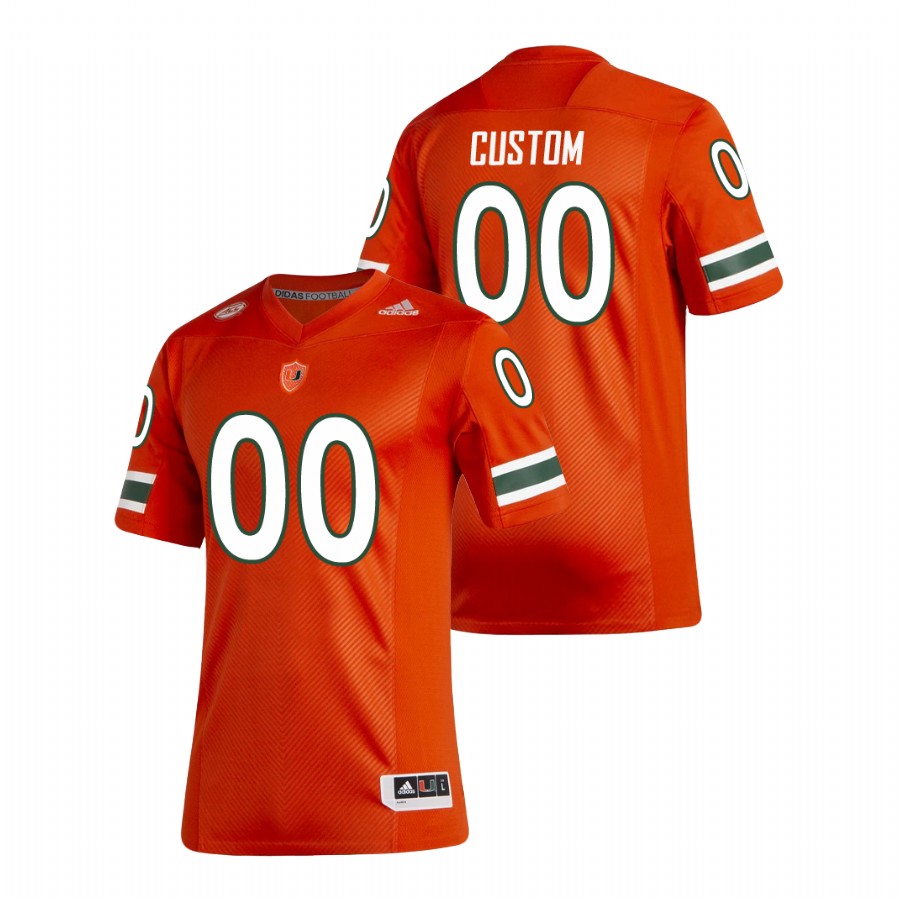 Orange Men's Miami Hurricanes Custom New Football Uniforms Premier Jersey