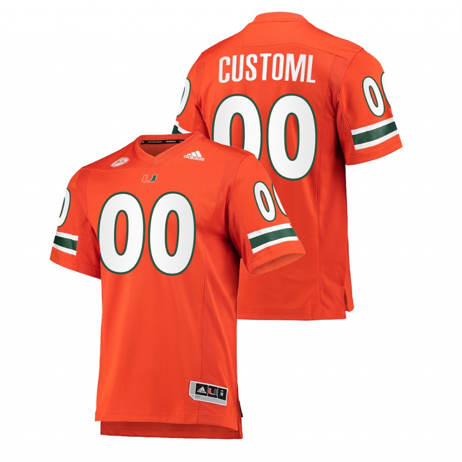 Orange Men Miami Hurricanes Custom College Football Premier Jersey