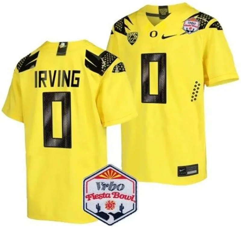 Oregon Ducks #0 Bucky Irving 2023 PAC12 Yellow Football Game Jersey 