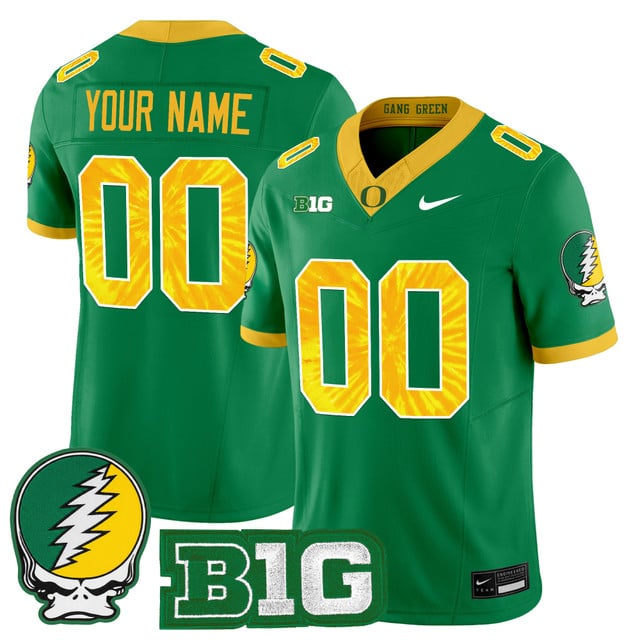 Oregon Ducks 2025 Grateful Ducks Vapor Limited Custom Jersey green