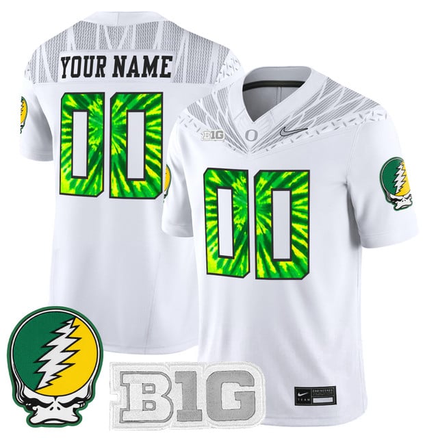 Oregon Ducks 2025 Grateful Ducks Vapor Limited Custom Jersey white