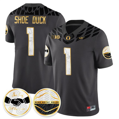 Oregon Ducks 2025 Shoe Duck Jersey black #1 Shoe Duck