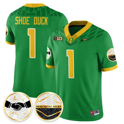 Oregon Ducks 2025 Shoe Duck Jersey green #1 Shoe Duck