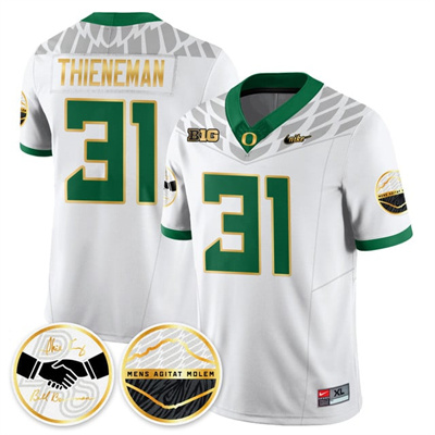 Oregon Ducks 2025 Shoe Duck Jersey white #31 Dillon Thieneman