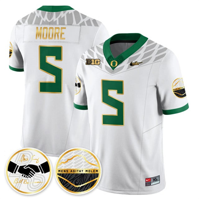 Oregon Ducks 2025 Shoe Duck Jersey white #5 Dante Moore