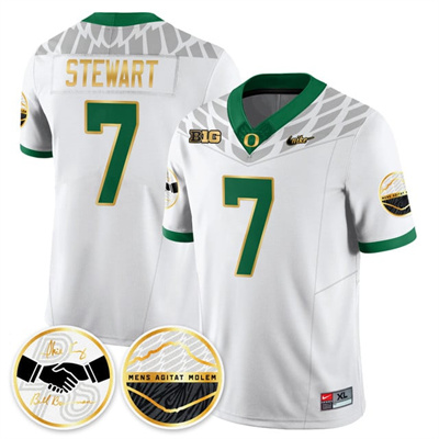 Oregon Ducks 2025 Shoe Duck Jersey white #7 Evan Stewart