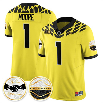 Oregon Ducks 2025 Shoe Duck Jersey yellow #1 Dakorien Moore
