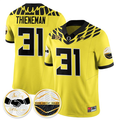 Oregon Ducks 2025 Shoe Duck Jersey yellow #31 Dillon Thieneman