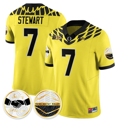 Oregon Ducks 2025 Shoe Duck Jersey yellow #7 Evan Stewart