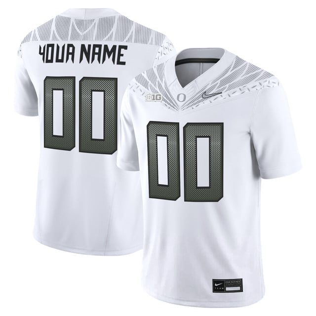 Oregon Ducks 2025 Vapor Limited Custom Jersey V2 white