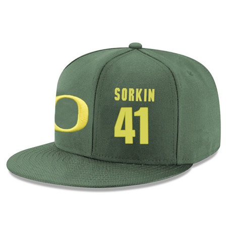 Oregon Ducks 41 Roman Sorkin Green College Basketball Adjustable Hat