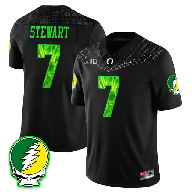 Oregon Football 2025 Grateful Jersey #7 Evan Stewart