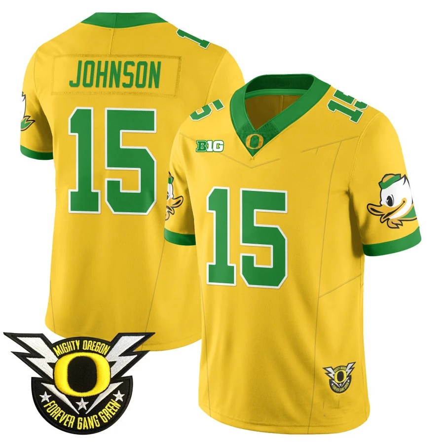 Oregon Football Forever Gang Green 2024 Jersey N2 - All Stitched golden TEZ JOHNSON   #15
