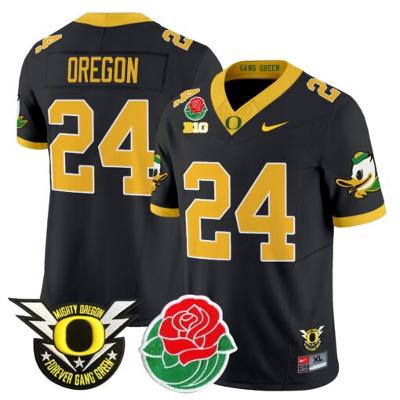 Oregon Jersey #24 Oregon Ducks 2025 Rose Bowl Game Patch Vapor Black