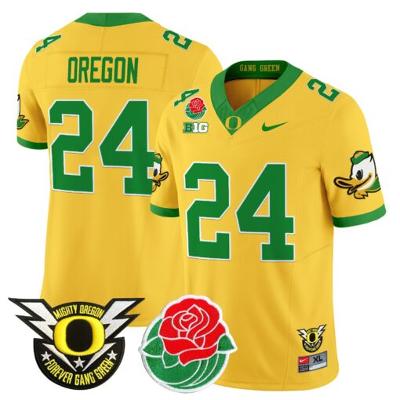 Oregon Jersey #24 Oregon Ducks 2025 Rose Bowl Game Patch Vapor Gold