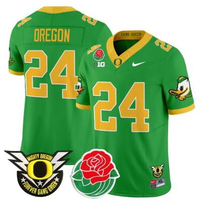 Oregon Jersey #24 Oregon Ducks 2025 Rose Bowl Game Patch Vapor Green