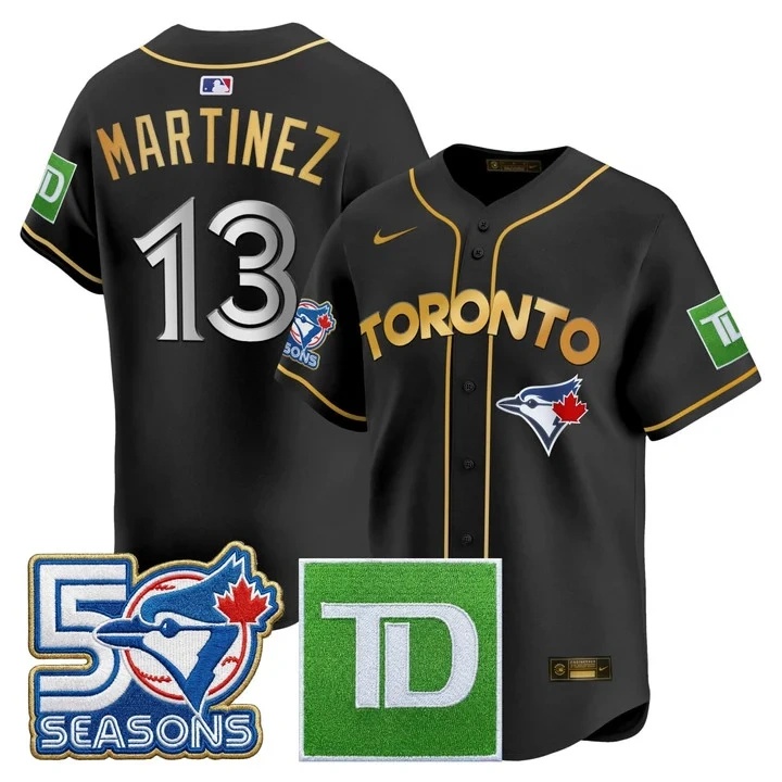 Orelvis Martinez #13 Toronto Blue Jays Black Jersey