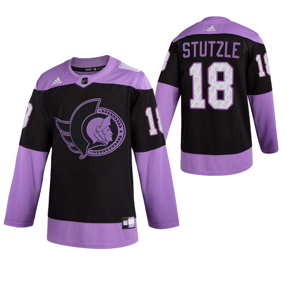 Ottawa Senators HockeyFightsCancer Tim Stutzle Purple Jersey Authentic