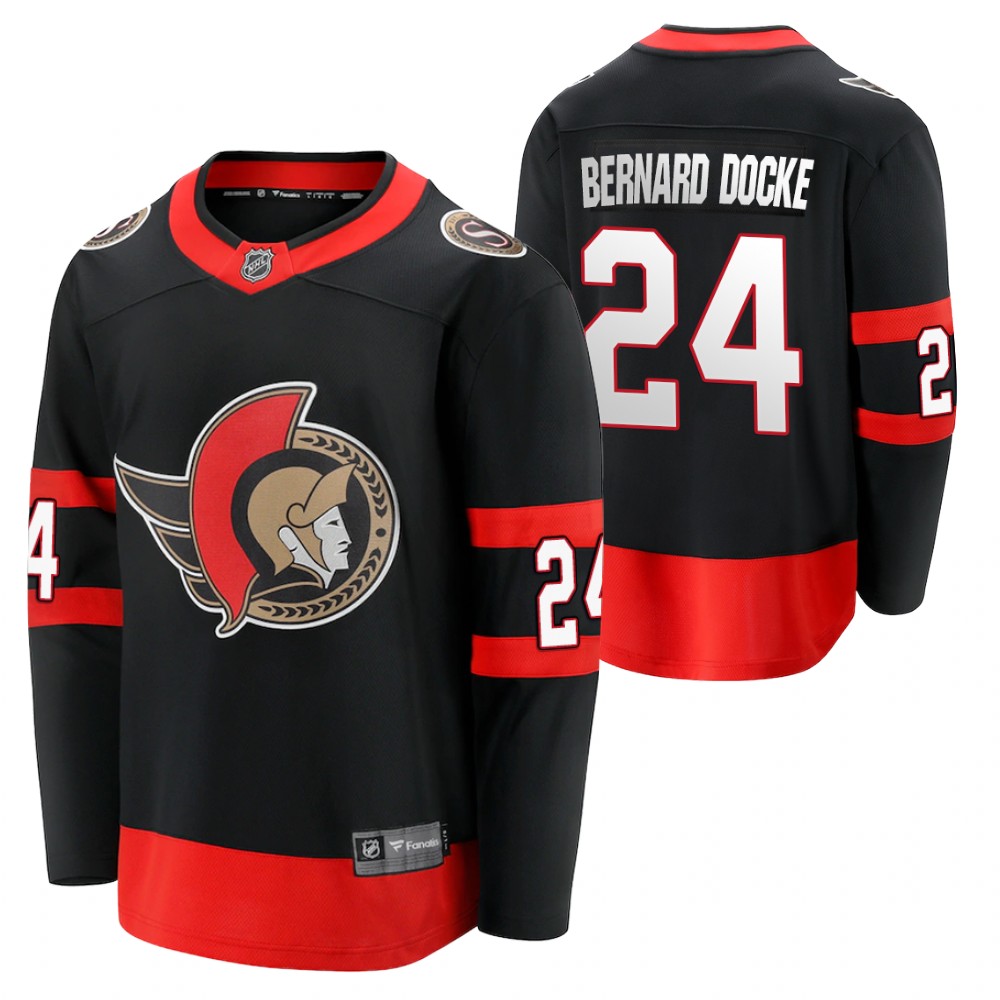 Ottawa Senators Jacob Bernard-Docker Black 2021 Home Breakaway Jersey