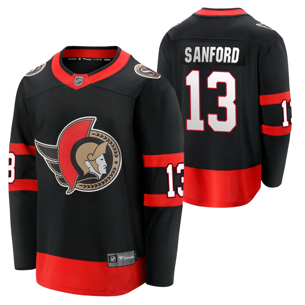 Ottawa Senators Zach Sanford Black 2021-22 Home Player Jersey