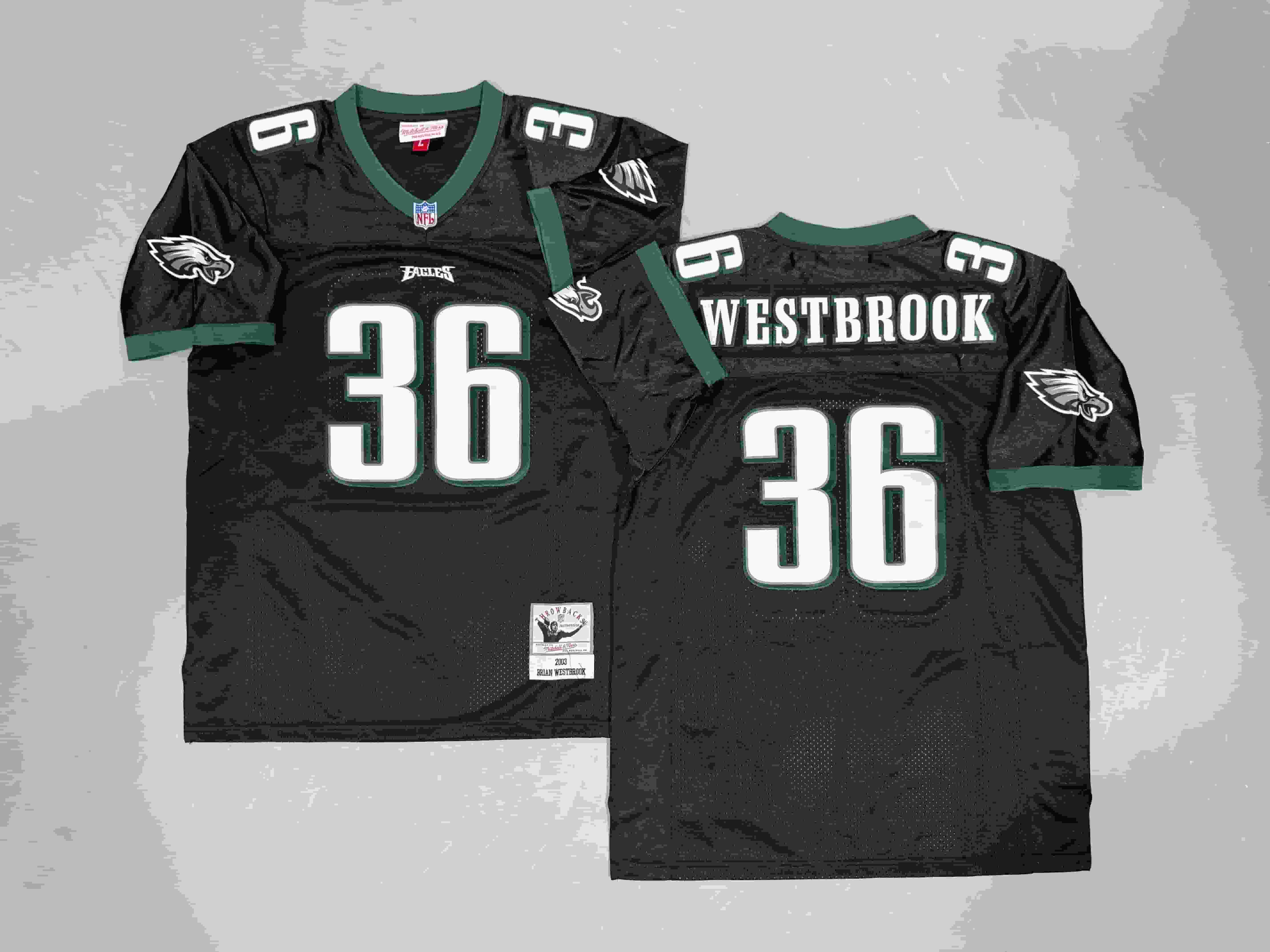 PHILADELPHIA EAGLES Brian Westbrook  # 36 Mitchell   and Ness Jersey