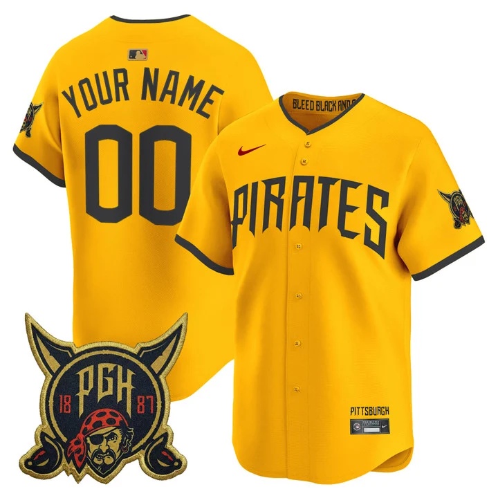 PITTSBURGH PIRATES 2026 CITY CONNECT VAPOR PREMIER LIMITED CUSTOM JERSEY GOLD