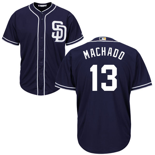 Padres #13 Manny Machado Navy Blue New Cool Base Stitched Baseball Jersey