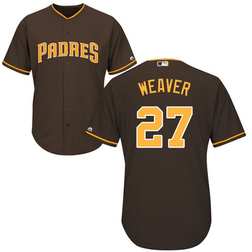 Padres #27 Jered Weaver Brown Cool Base Stitched Youth MLB Jersey
